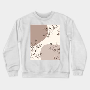 Simple Minimalist Abstract Leaves Flowers Warm Tones Pattern Crewneck Sweatshirt